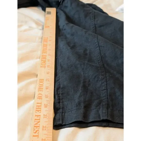 Athleta Black Retreat Linen High Rise Ankle Pants - Small Petite - Picture 5 of 7